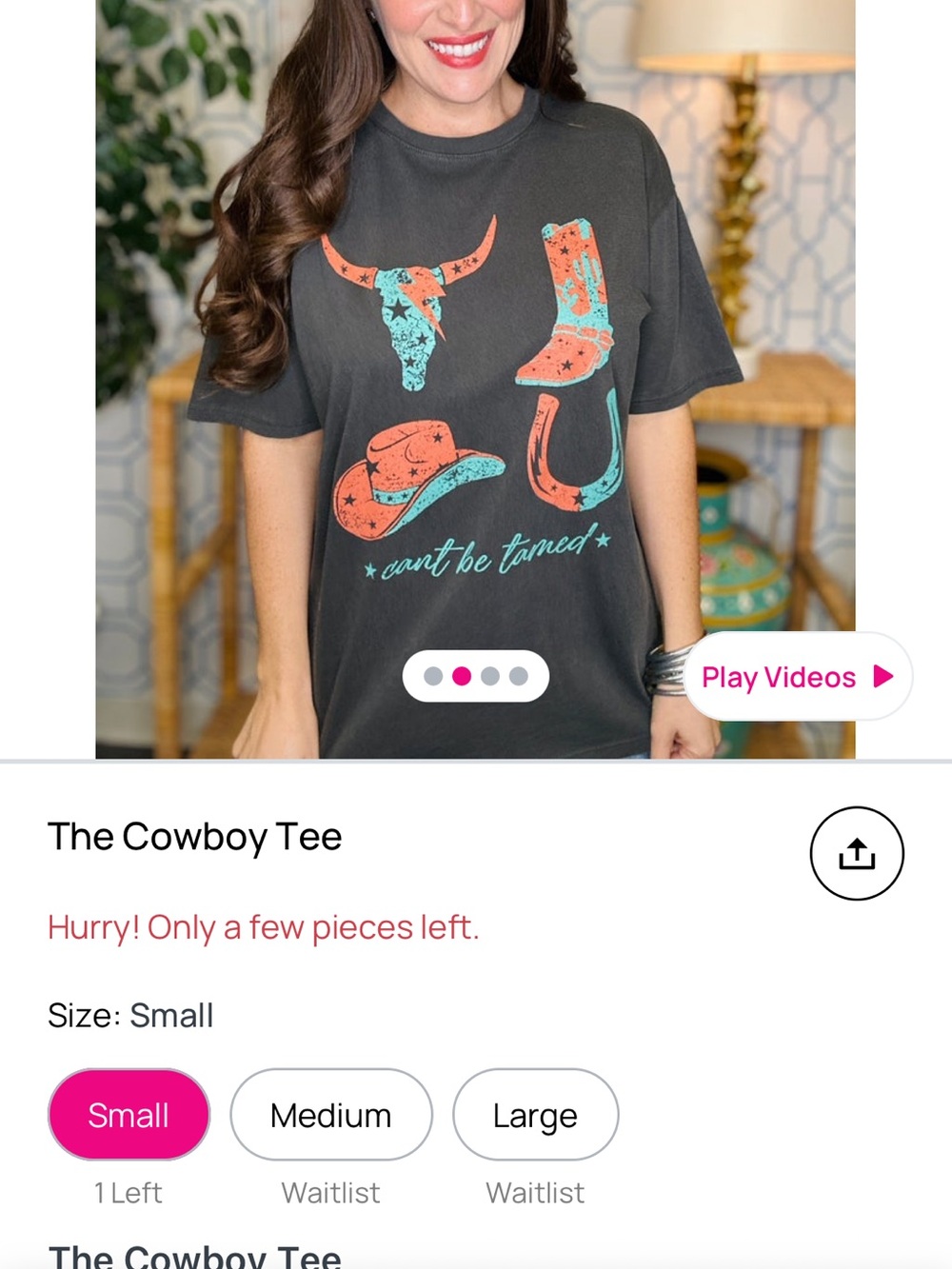 NWT small Tres Bien cowboy tee